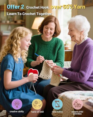 Katech Crochet Kit for Beginners Adults - Coin Purse Crochet Kit with Step-by-Step Instructions, Premium Yarn, Hook & Supplies - Learn-to-Crochet Small Bag, Wallet or Creative Gift in Saudi Arabia