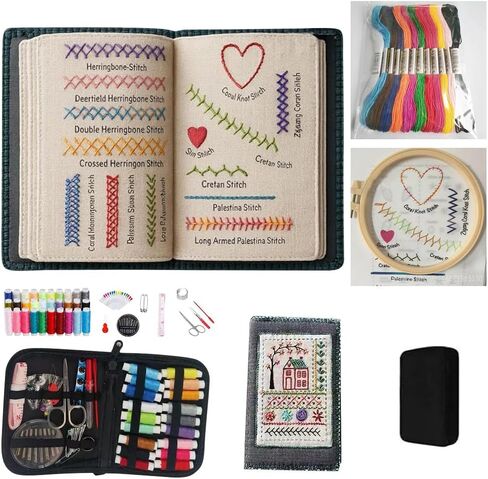 2026 New Embroidery Stitch Book Kit, All-in-One Embroidery Stitch Books and Sewing Kit, 86-Piece DIY Embroidery Stitching Book Kit with 106 Patterns, Tools and Tutorials, Suitable for beginners. in Saudi Arabia