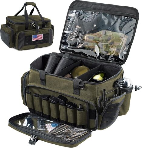 VIGEGARI Large Pistol Range Bag Shooting - Tactical Gun Range Bag with 3 Pistol Cases in Different Size（M,L,XL, Gun Bags for Handguns, Womens Gun Bag for Men, Gun Carrying Duffle Bag Gun Accessories in Saudi Arabia