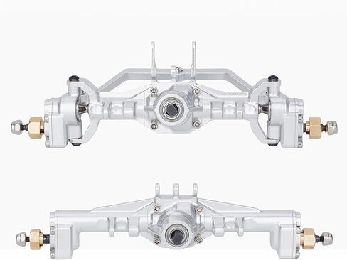 محاور AMK من الألومنيوم TRX4M، مجموعة محاور بوابة CNC TRX4M الأمامية والخلفية مع وصلة توجيه، غطاء من سبائك الألومنيوم مع سداسي نحاسي لأجزاء ترقية 1/18 RC Crawler TRX4M Defender Bronco (فضي) in Saudi Arabia