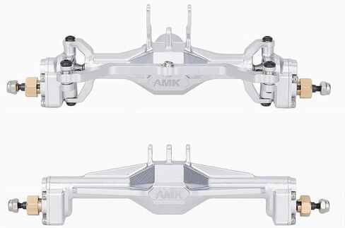 محاور AMK من الألومنيوم TRX4M، مجموعة محاور بوابة CNC TRX4M الأمامية والخلفية مع وصلة توجيه، غطاء من سبائك الألومنيوم مع سداسي نحاسي لأجزاء ترقية 1/18 RC Crawler TRX4M Defender Bronco (فضي) in Saudi Arabia