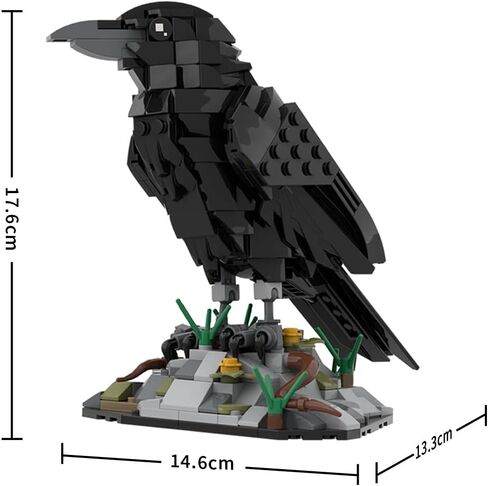 مجموعة مكعبات بناء Raven Bird، مجموعات نماذج تجميع الحيوانات التي يمكنك صنعها بنفسك، مجموعة عرض تحت عنوان الطيور هدية لمحبي الحيوانات وعشاق المكعبات، MOC-217187 (357 قطعة) in Kuwait