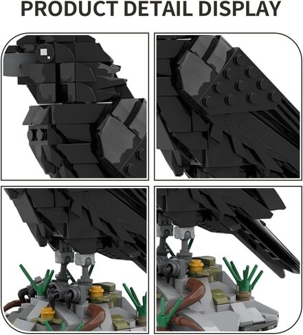 مجموعة مكعبات بناء Raven Bird، مجموعات نماذج تجميع الحيوانات التي يمكنك صنعها بنفسك، مجموعة عرض تحت عنوان الطيور هدية لمحبي الحيوانات وعشاق المكعبات، MOC-217187 (357 قطعة) in Kuwait