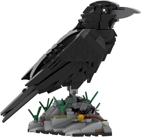 مجموعة مكعبات بناء Raven Bird، مجموعات نماذج تجميع الحيوانات التي يمكنك صنعها بنفسك، مجموعة عرض تحت عنوان الطيور هدية لمحبي الحيوانات وعشاق المكعبات، MOC-217187 (357 قطعة) in Kuwait