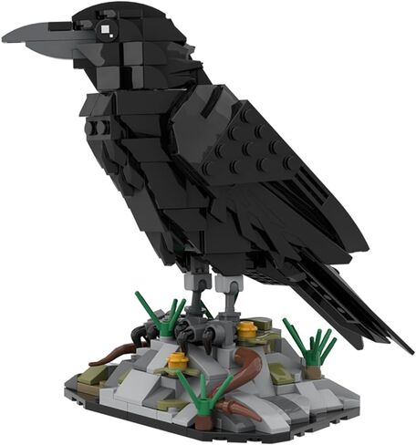 مجموعة مكعبات بناء Raven Bird، مجموعات نماذج تجميع الحيوانات التي يمكنك صنعها بنفسك، مجموعة عرض تحت عنوان الطيور هدية لمحبي الحيوانات وعشاق المكعبات، MOC-217187 (357 قطعة) in Kuwait