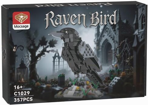 مجموعة مكعبات بناء Raven Bird، مجموعات نماذج تجميع الحيوانات التي يمكنك صنعها بنفسك، مجموعة عرض تحت عنوان الطيور هدية لمحبي الحيوانات وعشاق المكعبات، MOC-217187 (357 قطعة) in Kuwait