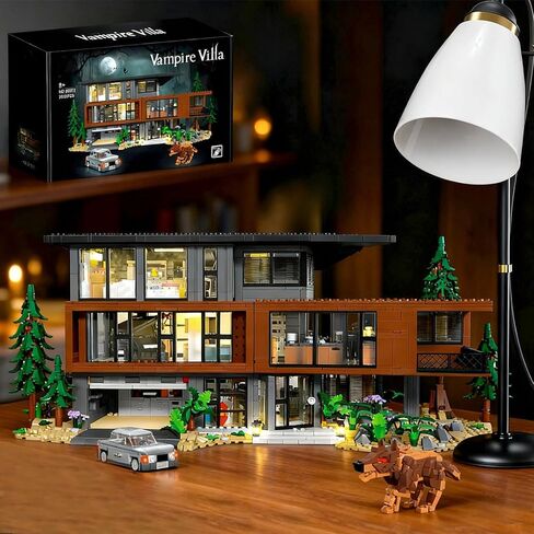 Vampire Villa Building Blocks Sets, 2813+ Pcs Fantasy Craft for Book Lovers, Modern House Model Toy with Lights, Villa Design for Film Fans, for Adults Teens Boys Girls in Saudi Arabia