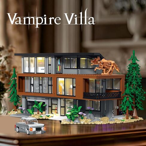 Vampire Villa Building Blocks Sets, 2813+ Pcs Fantasy Craft for Book Lovers, Modern House Model Toy with Lights, Villa Design for Film Fans, for Adults Teens Boys Girls in Saudi Arabia