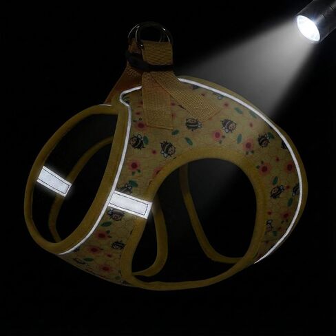 Step in Dog Harness and Leash Set, Reflective Adjustable No Pull Dog Harness for Extra-Small/Small Dogs Puppy and Cats, Soft Padded Mesh Vest Harnesses for Girl and Boy Pets(Bee,S) in Saudi Arabia