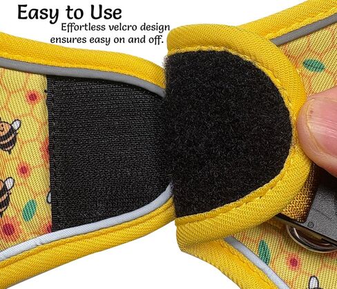 Step in Dog Harness and Leash Set, Reflective Adjustable No Pull Dog Harness for Extra-Small/Small Dogs Puppy and Cats, Soft Padded Mesh Vest Harnesses for Girl and Boy Pets(Bee,S) in Saudi Arabia