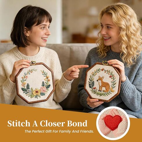 9 Pcs Large Embroidery Hoop Frame, Embroidery Frames for Display, Imitated Wood Cross Stitch Hoop, Circle/Oval/Octagonal Cross Stitch Frame Kits, Perfect for DIY, Craft Sewing, Home Decor in Saudi Arabia