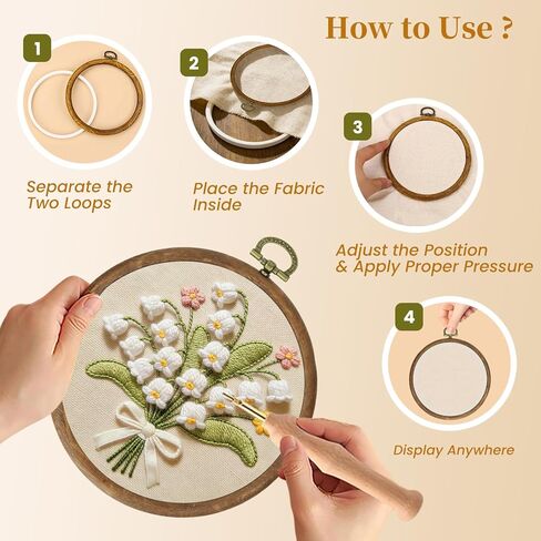 9 Pcs Large Embroidery Hoop Frame, Embroidery Frames for Display, Imitated Wood Cross Stitch Hoop, Circle/Oval/Octagonal Cross Stitch Frame Kits, Perfect for DIY, Craft Sewing, Home Decor in Saudi Arabia