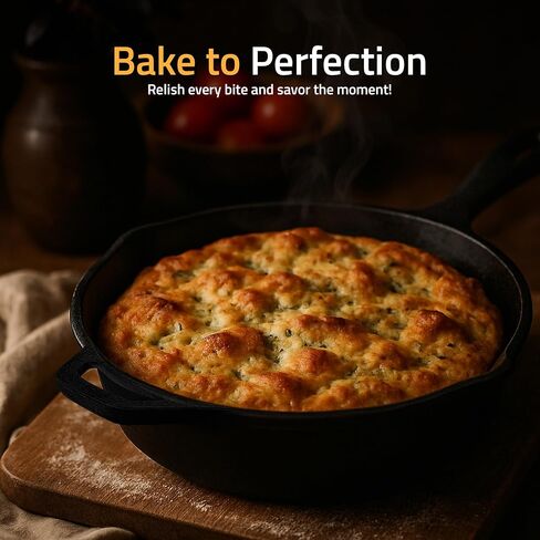 Utopia Kitchen Cast Iron Skillets 12 Inch, Chef's Pan, Pre-Seasoned Frying Pan, Stovetop, Oven, Campfire and Grill Large Skillet, Even Heat Distribution Multipurpose Cast Iron Pan - Black in Kuwait