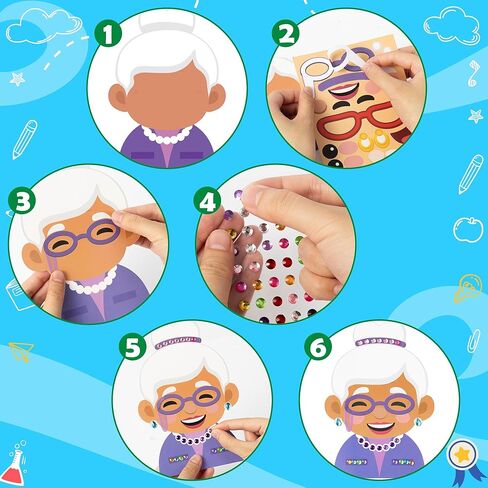 BeYumi 28 قطعة 100 يوم من مجموعات الحرف المدرسية للأجداد DIY مجموعة Carft للأطفال اصنع ملصقات الجد للسيدة العجوز الخاصة بك 100 يوم من الأنشطة الفنية للفصول الدراسية المدرسية لوازم الديكور الخاصة بالحفلات in Kuwait