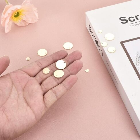 MECCANIXITY 20 قطعة من الفولاذ المقاوم للصدأ علامة ختم فارغة منقوشة من الفولاذ المقاوم للصدأ قلادة ساحرة مستديرة مع فتحات 15 مم/0.59 بوصة ذهبية لقلادة سوار وقلادة صنع المجوهرات in Saudi Arabia