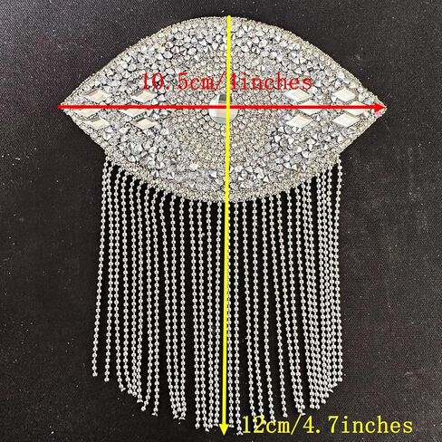 3PCS Rhinestone Crystal Eyes Applique Iron on Patch Applique DIY Sewing Appliques for Bridal Wedding Dress Clothes Shoes Decoration Handmade Wedding Accessories (Silver Black Gold) in Saudi Arabia