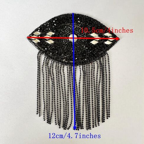 3PCS Rhinestone Crystal Eyes Applique Iron on Patch Applique DIY Sewing Appliques for Bridal Wedding Dress Clothes Shoes Decoration Handmade Wedding Accessories (Silver Black Gold) in Saudi Arabia