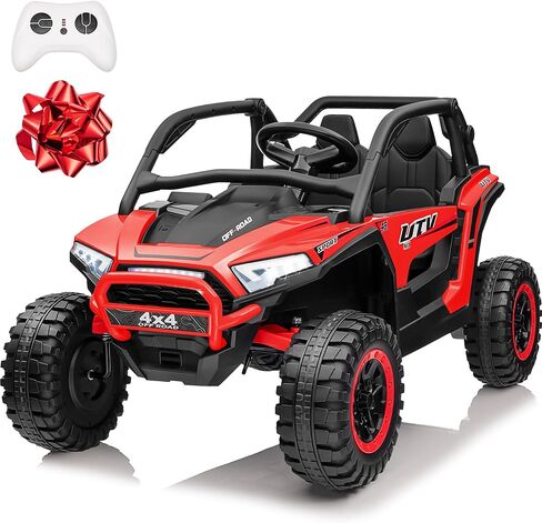 24V Ride on Car, 2 Seater XL Off-Road UTV w/4 RMP2000W Motors, Remote Control, Gift Flower, Bluetooth Music, LED Lights, 24 Volt Ride on Toys for Big Kids, Green in Saudi Arabia