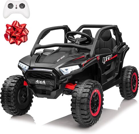 24V Ride on Car, 2 Seater XL Off-Road UTV w/4 RMP2000W Motors, Remote Control, Gift Flower, Bluetooth Music, LED Lights, 24 Volt Ride on Toys for Big Kids, Green in Saudi Arabia