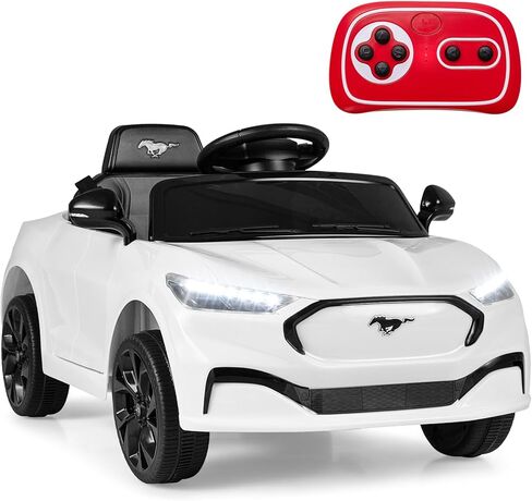 HONEY JOY 12V Ride on Car, Licensed Ford Mustang Electric Vehicle for Kids, Music, Horn, Soft Start, Battery Powered Toddler Ride On Toy with Parent Remote Control, Gift for Boys Girls (Black) in Saudi Arabia