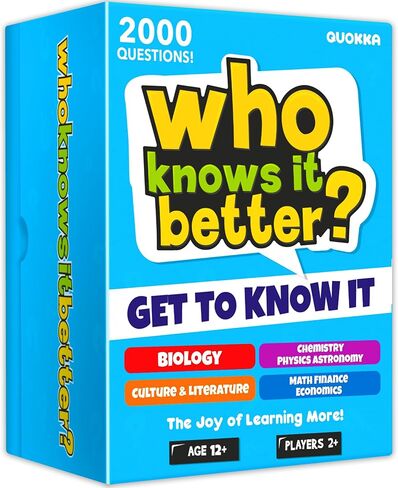 QUOKKA Who Knows Better? - Original - Family Card Trivia Game | Fun Learning & Educational Questions for Families | Suitable for Boys & Girls in Saudi Arabia