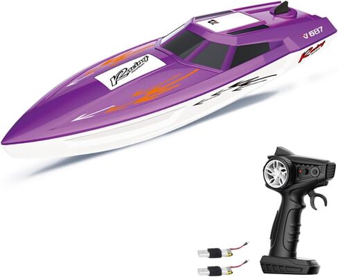 High Speed RC Boats,Mini Remote Control Speedboat Dual Motors 2.4Ghz Electric Remote Control Ship for Adult and 8-12 Teen Waterproof Toy Boat for Pool 2 Batteries,Blue in Saudi Arabia