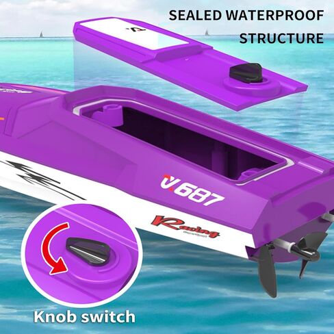 High Speed RC Boats,Mini Remote Control Speedboat Dual Motors 2.4Ghz Electric Remote Control Ship for Adult and 8-12 Teen Waterproof Toy Boat for Pool 2 Batteries,Blue in Saudi Arabia