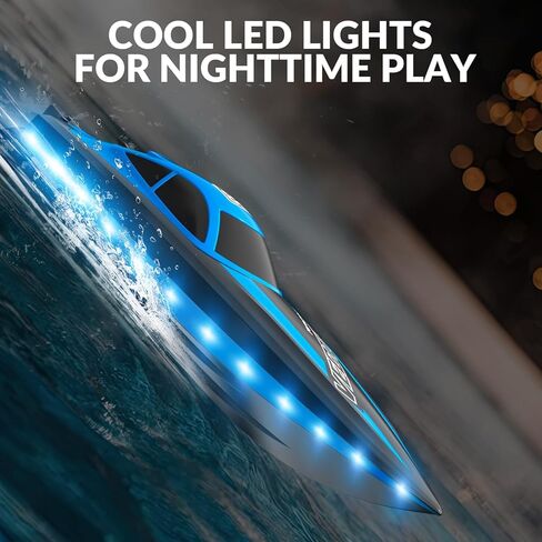 قارب RC - قوارب التحكم عن بعد للبالغين، قوارب سباق RC بتردد 2.4 جيجا هرتز مع أضواء LED لبحيرات حمام السباحة، لعبة مائية صيفية in Kuwait