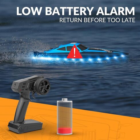 قارب RC - قوارب التحكم عن بعد للبالغين، قوارب سباق RC بتردد 2.4 جيجا هرتز مع أضواء LED لبحيرات حمام السباحة، لعبة مائية صيفية in Kuwait