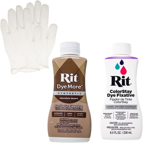 Rit Synthetic Liquid Dye with ColorStay Fixative Bundle – All in One Kit with Gloves to Reduce Color Bleed in Saudi Arabia