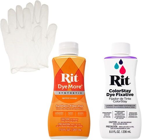 Rit Synthetic Liquid Dye with ColorStay Fixative Bundle – All in One Kit with Gloves to Reduce Color Bleed in Saudi Arabia