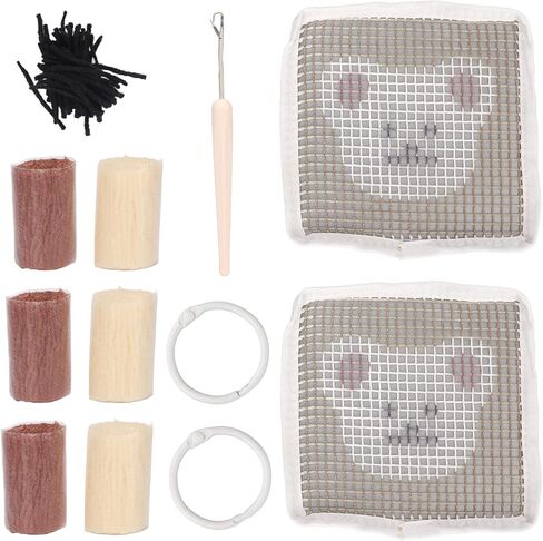 Latch Hook Kit Cup Coaster DIY Set Lovely Bear Pattern Home Decoration for Handcraft in Saudi Arabia