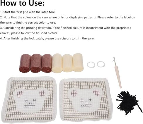 Latch Hook Kit Cup Coaster DIY Set Lovely Bear Pattern Home Decoration for Handcraft in Saudi Arabia