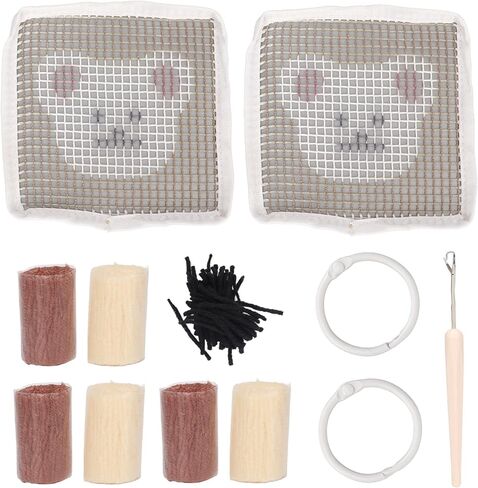 Latch Hook Kit Cup Coaster DIY Set Lovely Bear Pattern Home Decoration for Handcraft in Saudi Arabia
