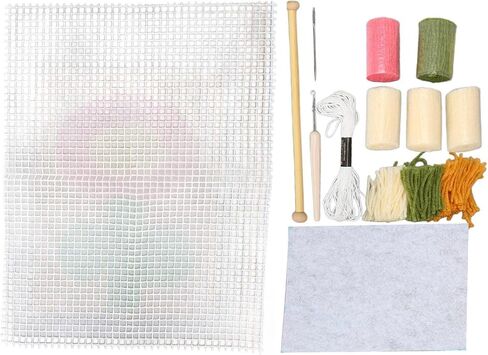 Latch Hook Coaster Kit Soft Touch Lightweight Portable Crocheting Craft for Kids Household in Saudi Arabia