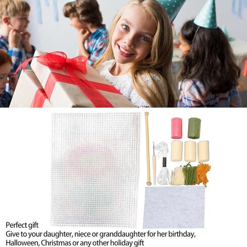 Latch Hook Coaster Kit Soft Touch Lightweight Portable Crocheting Craft for Kids Household in Saudi Arabia