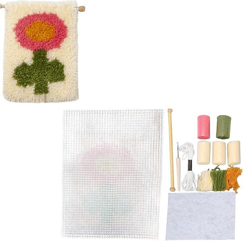 Latch Hook Coaster Kit Soft Touch Lightweight Portable Crocheting Craft for Kids Household in Saudi Arabia