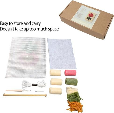 Latch Hook Coaster Kit Soft Touch Lightweight Portable Crocheting Craft for Kids Household in Saudi Arabia