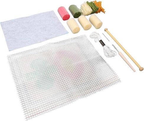 Latch Hook Coaster Kit Soft Touch Lightweight Portable Crocheting Craft for Kids Household in Saudi Arabia