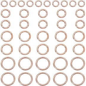 40Pcs Jump Rings 4 Styles Alloy Closed Jump Rings Round Jump Ring O Ring Jewelry Connector Rose Gold Inner Diameter:3.8-9.3mm for DIY Bracelet Earring Necklace Making Charms Repair in Saudi Arabia