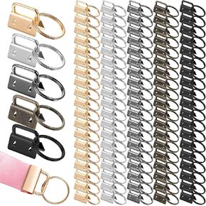 100 PCS Key Fob Hardware, 1 Inch Keyfob Hardware Set 5 Colors Lanyard Hardwares with Keys Ring Keys Chain Making Supplies for Keychain Wristlet, Lanyard, Crafts DIY Supplies for Gift in Saudi Arabia