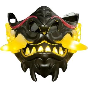 Japanese Monster Hannya Mask Guardian Lion Demon Oni Samurai Half Face Shield (Black) Light Up Mask in Saudi Arabia