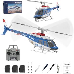 RC ERA C138PRO 1/33 Scale Bell 206 2.4G RC Helicopter 6CH 6-Axis Gyro Flybarless Heli with Optical Flow, Upside Down 3D Rolling, One-Key Takeoff -(RTF for Adults Beginners) in Kuwait