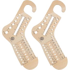 FREEBLOSS 2Pcs Adjustable Sock Blockers 2 Sizes Wood Sock Shaper for Knitting Crochet Knit Sock Ruler Tool for Beginners 31x21cm/12.2x8.3inch in Saudi Arabia