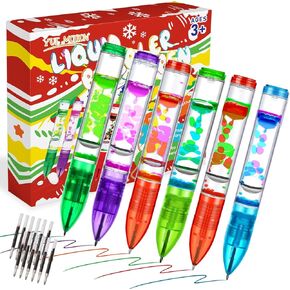 YUE MOTION Liquid Motion Bubbler Pens - Sensory Toy Pens for Classroom-Fidget Pens for Kids and Adults-Colorful Timer Pens for Stress and Anxiety Relief-2 Pack in Kuwait