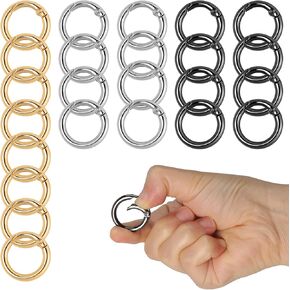 24pcs Metal Spring O Rings Clip Keychain, 1 Inch Trigger Round Snap Buckle, Round Key Chain Rings for Buckle Bags Purses Crafts Buckles Bags DIY Chain Hooks in Saudi Arabia