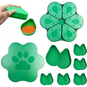 إكسسوارات الرسم الماسي - مجموعات صواني الأدوات - 12 قطعة من مجموعات الفن للكبار صندوق تخزين مع غطاء مصنوعات من الخرز السماوي in Kuwait