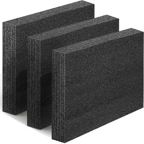 3 Pcs Polyethylene Foam Sheet, Hard Foam Board 12 x 10 x 2.125 Inch High Density Cuttable Packing Blocks for Toolbox, Camera, Storage and Crafts (Black) in Kuwait