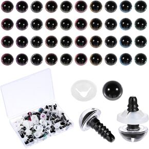 40 Sets 12mm Safety Eyes for Crochet Animals, Glitter Plastic Crochet Eyes with Washers for Amigurumi, Crocheting Stuffed Animal Eye for DIY Crafts in Saudi Arabia