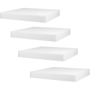 حشوات وسائد من إسفنج البولي يوريثين الأبيض من Mybecca مكونة من 4 قطع؛ بلاط إسفنجي مربع مقاس 16 × 16 لمشروعات التنجيد والوسائد وديكور المنزل بنفسك لاستبدال المقعد وحشوة الرغوة والوسائد in Kuwait